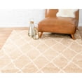 thumbnail image 5 of Unique Loom Trellis Rabat Shag Rug Taupe/Ivory 9' x 12' Rectangle Geometric Comfort Perfect For Living Room Bed Room Dining Room Office, 5 of 7