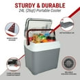 thumbnail image 4 of Koolatron 12V Electric Cooler, 24L (26 qt) Thermoelectric Car Fridge, Iceless Portable Refrigerator, Gray/Red, 4 of 9