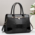 thumbnail image 1 of Bolso de mano con patrón de cocodrilo para mujer, bandolera de gran capacidad, monedero Satchel brillante a la moda, 1 of 6