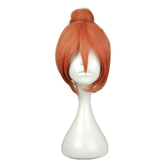 Unique Bargains Wigs for Women 14" Orange Wigs with Wig Cap