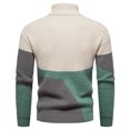 thumbnail image 5 of Mode Décontractée pour Hommes Pull Col Montant Patchwork Manches Longues Pull-Over, 5 of 5
