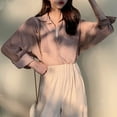 thumbnail image 4 of Joernso Women Long Sleeve Turn Down Collar Pocket Buttons Thin Anti Sun Shirt Blouse, 4 of 8