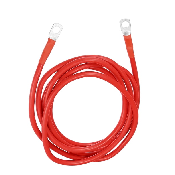 Cable de inversor de batería marino para automóvil Unique Bargains 8AWG 5/16 pulgadas robusto de cobre de batería 1 pieza rojo 7 pies