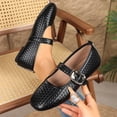 thumbnail image 2 of KIJBLAE Women's Round Toe Solid Mary Jane Flats, Single Strap Slip On Comfortable Casual Shoes for Spring Black 36, 2 of 9