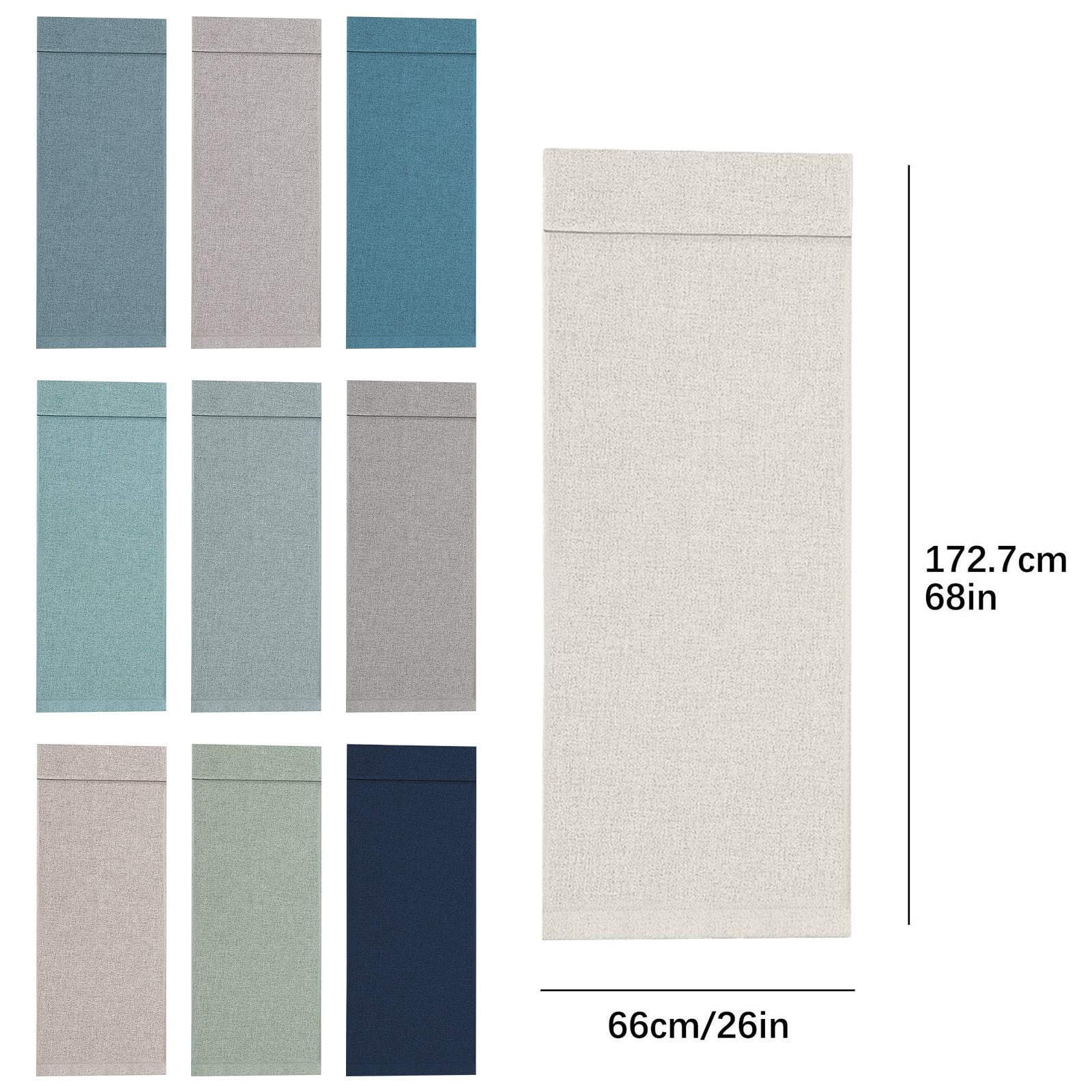 Adhesive Door Curtain Cozival Linen Textured French Door Curtains - Privacy & Room Darkening Tie-Up Blinds for Glass Doors & Kitchen Windows, Adhesive Installation, Privacy Window Blinds, B