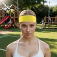 thumbnail image 2 of Unique Bargains 1 Pc Soft Wig Edge Fixing Headband Solid Color Wig Grip Band 23.62"x1.57" Yellow, 2 of 6