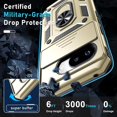 thumbnail image 5 of KOMI Case Compatible with Google Pixel 9A Built in Slide Camera Lens Cover+Screen Protector+Finger Ring Holder Kickstand,Heavy Duty Shockproof Full Body Protective Phone Cover, Gold, 5 of 5
