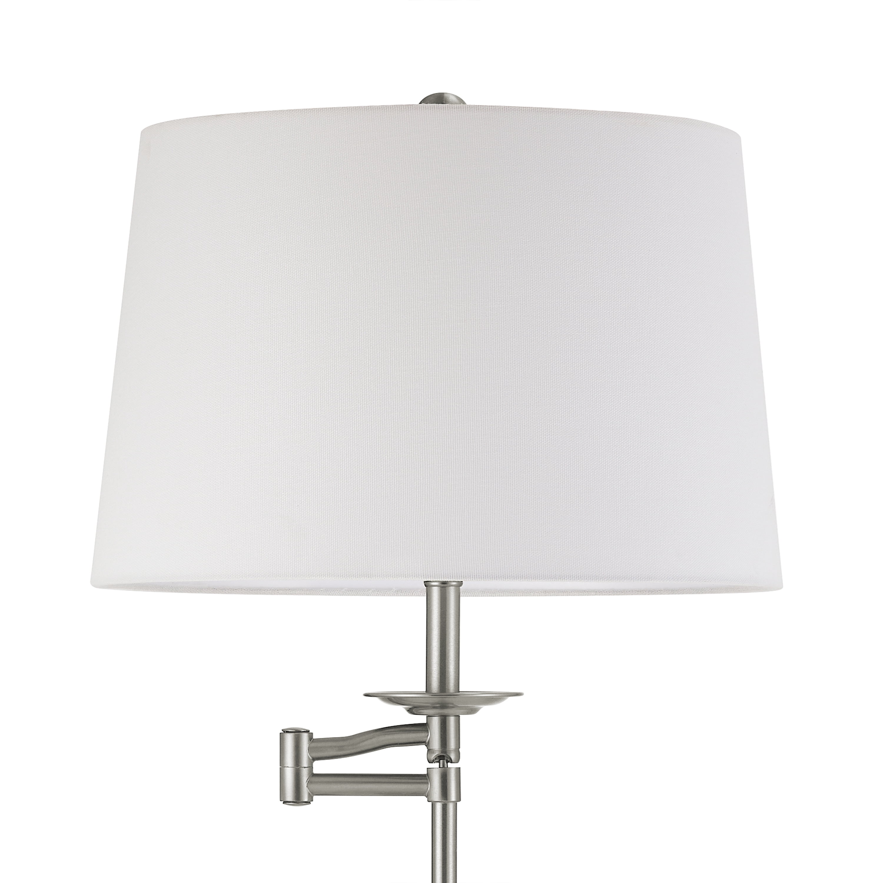 KAWOTI 64.5'' Adjustable Floor Lamp with Swing Arm, 3-Way Dimmable Standing Floor Lamp for Living Room Bedroom (Brushed Nickel)