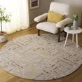 thumbnail image 2 of SAFAVIEH Metro Rodina Geometric Striped Area Rug, Taupe/Pink, 6' x 6' Round, 2 of 10