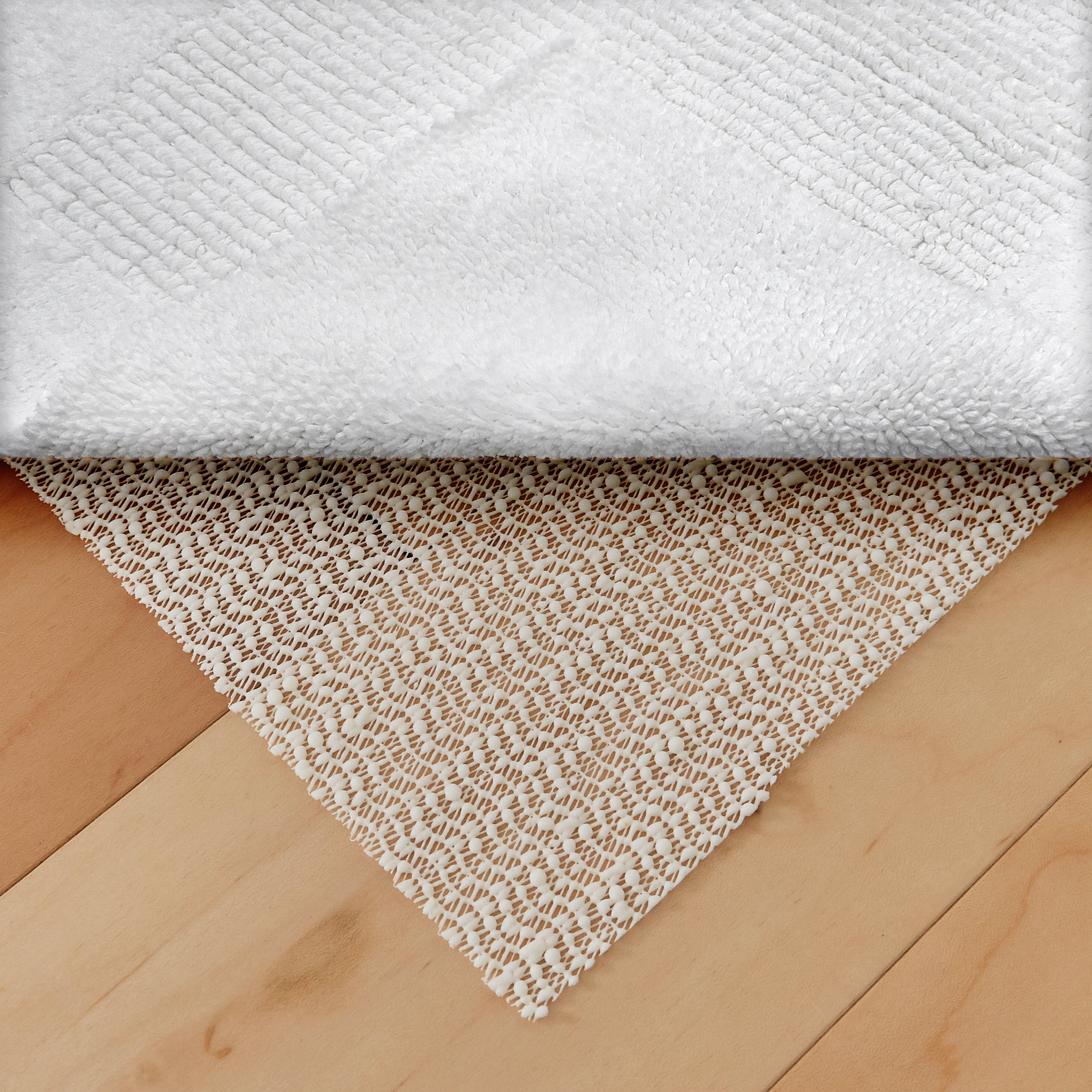 Hotel Style White 2-Piece Egyptian Cotton Reversible 17" x 24" Bath Rug Set