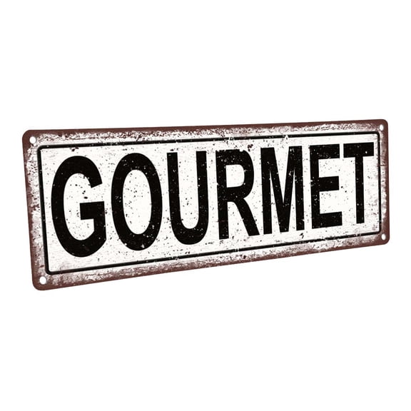 Outdoor Gourmet 4"x12" Metal Sign, Wall Décor for Kitchen and Dining