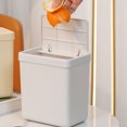 thumbnail image 3 of 1 Juego de bote de basura pequeño con tapa para baño, mini bote de basura de escritorio con tapa, dispensador de jabón líquido para baño, cocina, oficina y dormitorio, 3 of 7