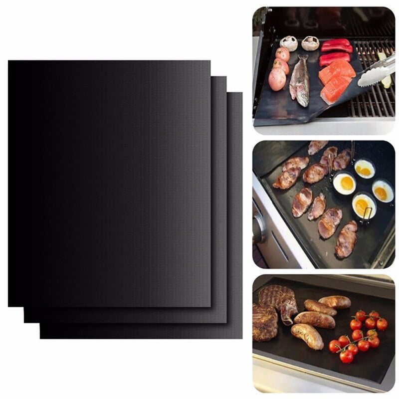 Meats on Smoker or Grill SIGVAL Mighty Mat Vegetables Baking Mat Set of 3 Reinforced Non-Stick Jerky Smoker Grill Mesh Mat and BBQ Mat to Cook Fish