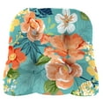 thumbnail image 3 of Jordan Manufacturing 18" x 18" Senorita Pelican Turquoise Floral Square Tufted Contoured Outdoor Wicker Seat Cushion (2 Pack), 3 of 11