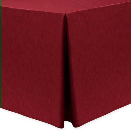 

Ultimate Textile (3 Pack) Shantung - Majestic 6 ft. Fitted Tablecloth - for 30 x 72-Inch Banquet and Folding Rectangular Tables - 36 H Cherry Red