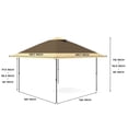 thumbnail image 5 of Ladcaser 12'x12' Pop-up Gazebo Outside Patio Gazebo Outdoor Gazebo Canopy Patio Tent Backyard Canopy with 3 Adjustable Height and 144 Square ft of Shade, 5 of 7