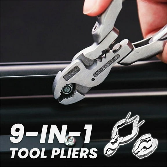 YiBai Mini Multi-function Turtle Back Pliers Stainless Steel 9 In 1 Multi-purpose Pliers Screwdriver Portable Multi-function Tool,for Men Dad,Multicolour