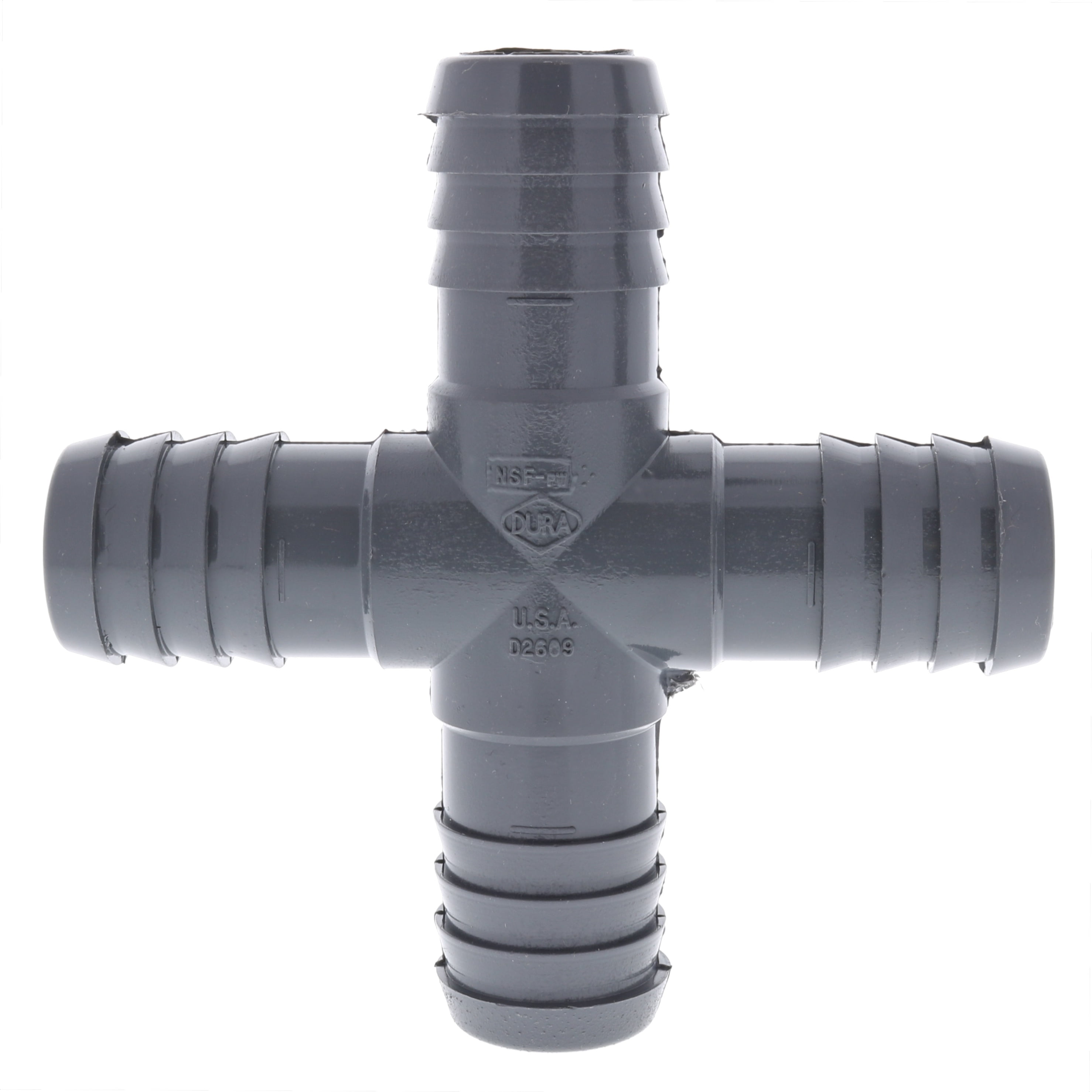 Barbed 1" Tubing Cross for Drip Irrigation Systems