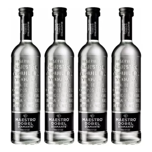 Pack x 4 - Tequila Maestro Dobel Diamante 700 ml Maestro Dobel Mezcla de tequilas reposados, añejos y extra añejos