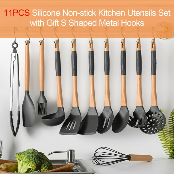 Kitchen Utensils Set 11Pcs Silicone Non-stick Barreled Cooking