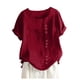 thumbnail image 2 of Puntoco - Camiseta de lino con botones sueltos para mujer, talla grande, para uso diario, estilo bohemio, tanic Puntoco Puntoco-3940, 2 of 4