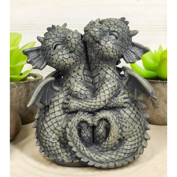 Ebros Romantic Valentines Baby Garden Dragons Cuddling Tight Statue 5.25" Tall