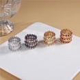 thumbnail image 4 of Anillo retráctil 2 en 1 Qarigey de cobre ajustable joyería plegable accesorio de moda regalo de aniversario Cristales dorados/rojos, 4 of 6