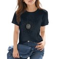 thumbnail image 3 of Grblisyd Shirts for Girls 10-12 Years Kids Loose Sunflower Printed Summer Graphic Tops Crewneck Short Sleeve Butterfly Tees, 3 of 6