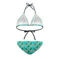 thumbnail image 3 of COEQINE Women's Triangle Bikini Sets Elastic String Spandex High Leg Beach Bathing Suit Watermelon Leaf Red Polka Dot Light Blue Sexy Cheeky 2 Piece Beachwear for Hawaiian, L, 3 of 7