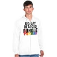 thumbnail image 3 of Big Gay Bearded Funcle Uncle Rainbow Men's Big & Tall Graphic Zip Up Hoodie Brisco Brands 3X, 3 of 5