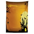 thumbnail image 3 of Ambesonne Halloween Tablecloth Rectangular Table Cover, Haunted House, 60"x90", Orange Black, 3 of 4