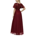 thumbnail image 3 of ROMANCE VICTORY Women's Embroidery Floor-length Empire Waist Bridesmaid Prom Dress, 3 of 6