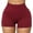 Wine Red, variant on Yoga Shorts Skinny High Elasticity Solid Color Above Knee Length Soft Anti-exposed Butt-lifted High Waist Plus Size Base Pants Women Garment