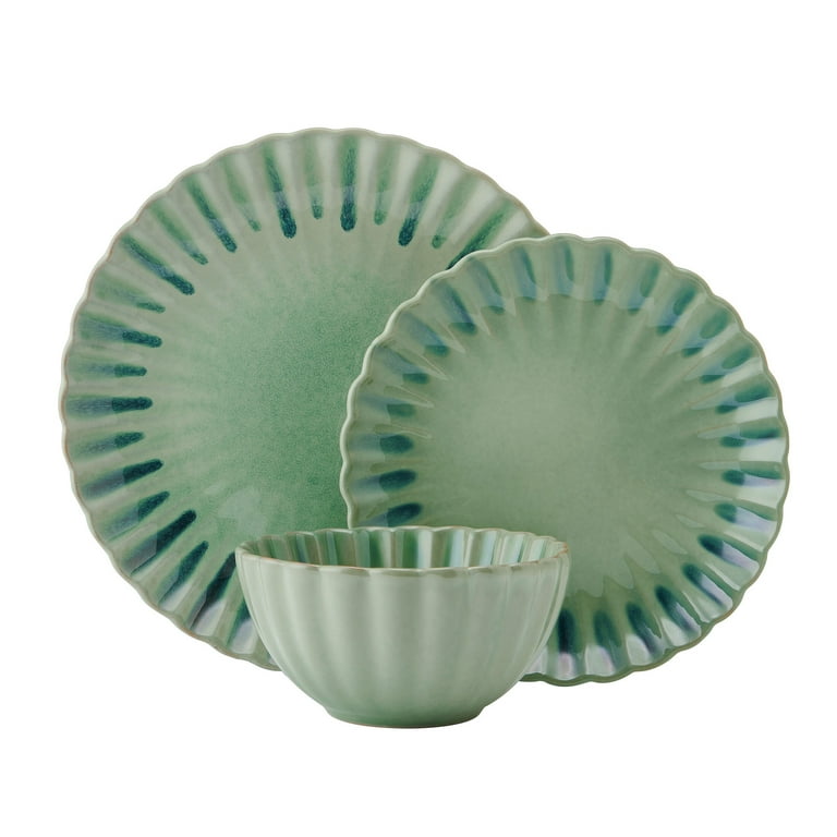 Pfaltzgraff Lucinda Green 12 Piece Dinnerware Set - Stoneware