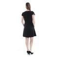 thumbnail image 4 of KENSIE Womens Black Cap Sleeve Queen Anne Neckline Above The Knee Cocktail Dress M, 4 of 4
