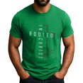 thumbnail image 2 of Men's Crew Neck Short-Sleeve T-Shirt With Red Root & Letter Design Casual Daily Wear Durable Comfortable Fabric All-Season Basic Tops,Green,XXL, 2 of 4