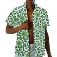 thumbnail image 2 of Uorisanigo St. Patrick's Day Leaf Couple Matching Outfit Husban and Wife Clothing Men's Short Sleeve Shirt Size S Summer Beach Shirts and Women's Button Down Shirt Hawaiian Blouse Tops, 2 of 8