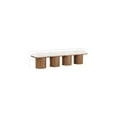thumbnail image 3 of Meridian Furniture Pavilion Cream Boucle Fabric Bench, 3 of 7