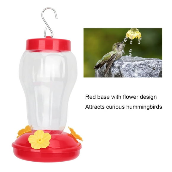 Comedero para colibríes al aire libre, comedero para pájaros de plástico para colibríes con flores al aire libre, creado magistralmente