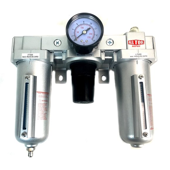 3/4" COMBO PARTICULATE FILTER REGULATOR LUBRICATOR COMPRESSED AIR Manual Drain