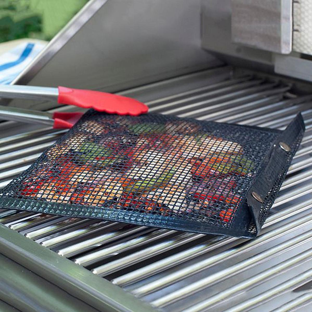 Non-Stick BBQ Mesh Grill Bag High Temperature Barbecue Baking Mat Pad /_NEW