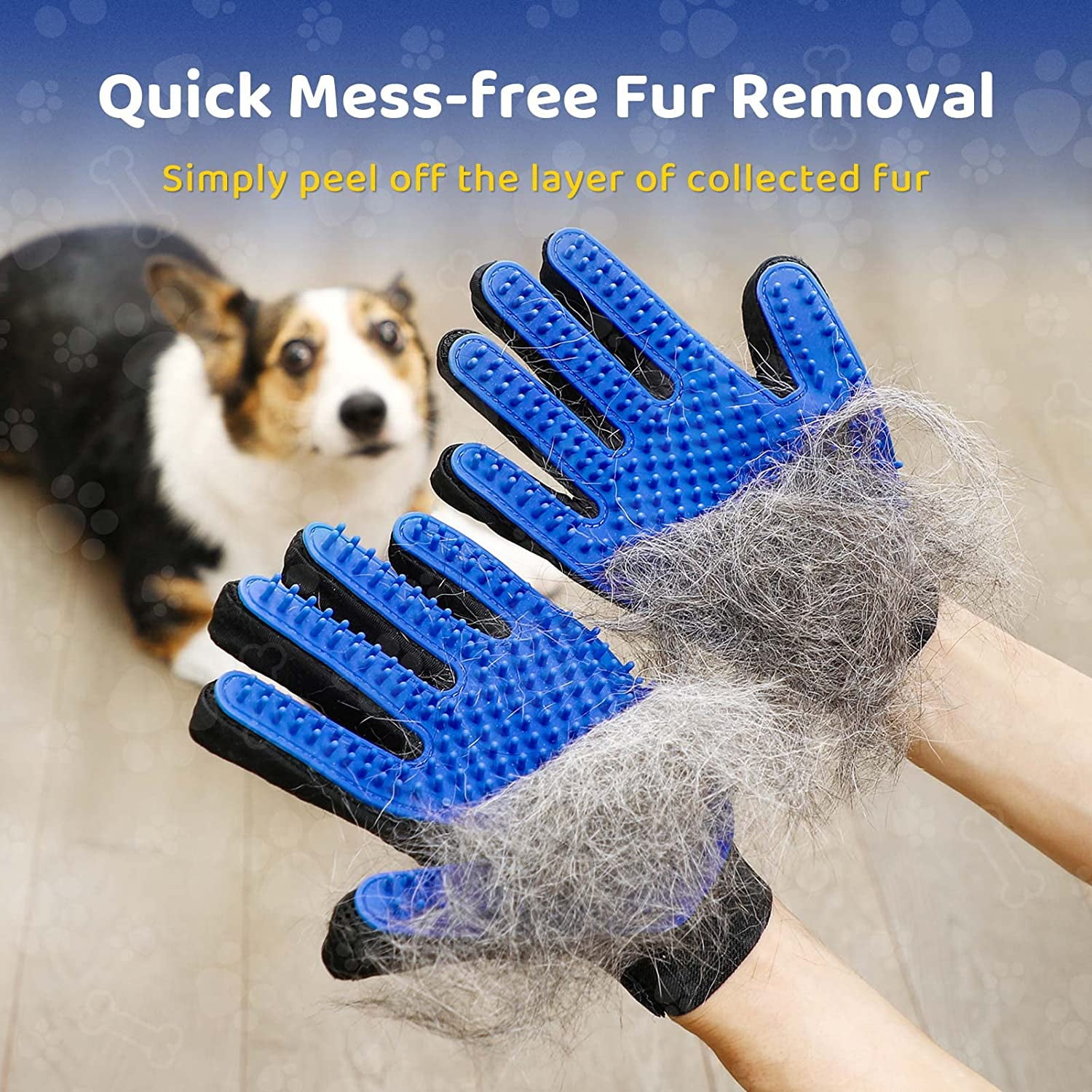 Pet Grooming Glove Gentle Deshedding Brush Glove Efficient Pet