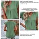 thumbnail image 5 of Camiseta de manga corta para mujer con cuello en V y botones, suave y transpirable, para el hogar, el trabajo, la escuela, color verde XL, 5 of 6
