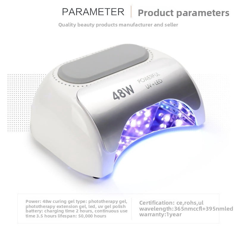 48W UV LED Nail Lamp - Auto Sensor Manicure Dryer for Gel & Regular Polish, Dual Use Curing Light with Fast Drying, Home & Salon Nail Art Machine