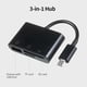thumbnail image 2 of 3-in-1 USB to USB2.0+SD+TF Adapter USB OTG to USB2.0 Adapter SD TF SD Card Reader for USB Devices, Black, 2 of 5