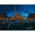 thumbnail image 2 of Amir 32x25 Black Ornate Wood Framed with Double Matting Museum Art Print Titled - Light Painting At Louvre Museum, 2 of 4