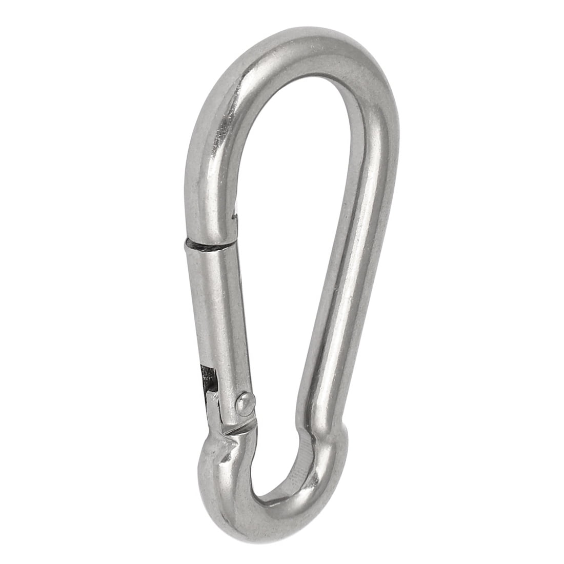 TooTaci M8 x 80mm Silver 304 Stainless Steel Spring Snap Link Grade Heavy Duty Spring Snap Hook Carabiner Pack of 10