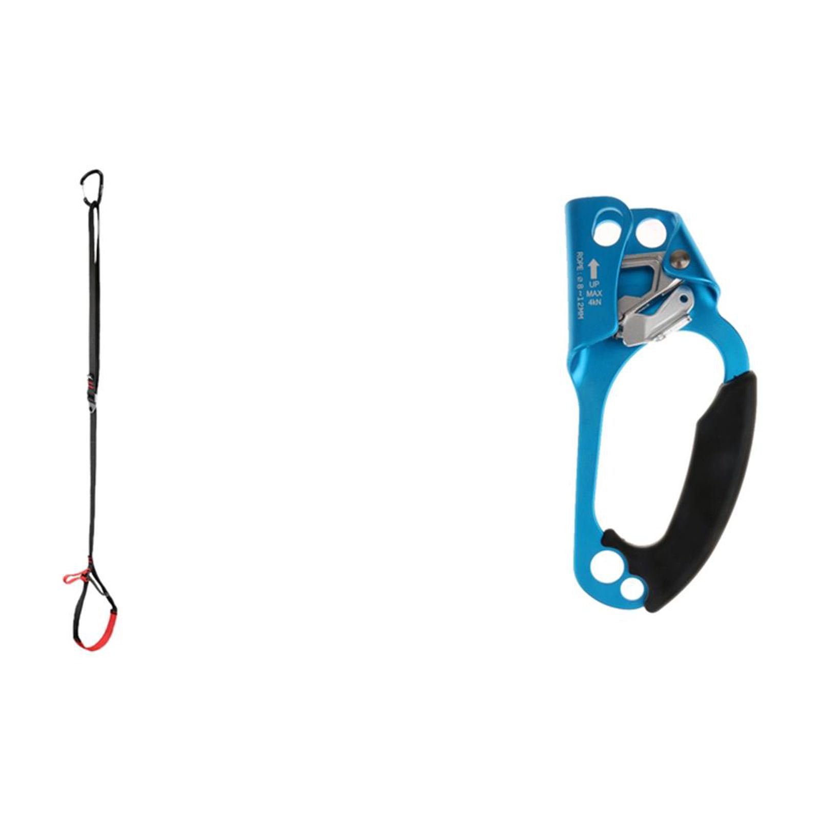 Dualoai 2pcs Rock Tree Climbing Right + Left Handed Ascender Equipment for 8mm-12mm Rope