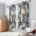 thumbnail image 2 of Yayeee Window Curtains Light Filtering 63"x52" Grommet Panel Pair Home Living Room Decor, Orange Dinosaur, 2 of 7