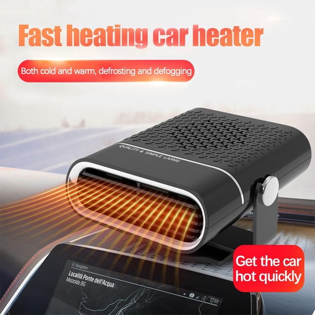 Calentador portátil para automóvil Descongelación rápida con modos de enfriamiento de calefacción Calentamiento Ventilador de parabrisas de aut 24V Negro shamjiam Ventilador de calefacción de coche